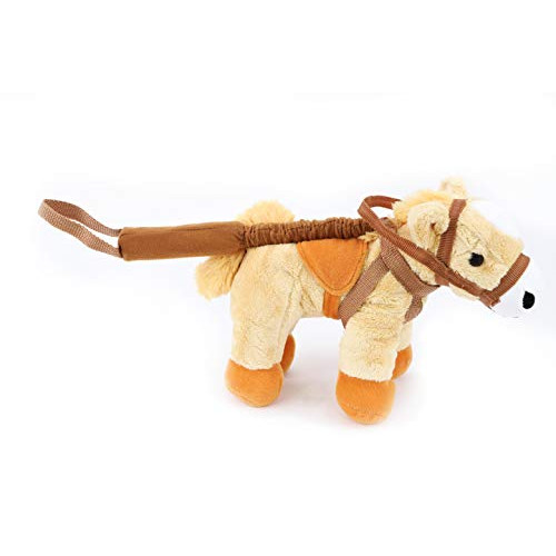 25cm Horse Soft Toy With Lead Girl Toys Farm Toys Beige Horse