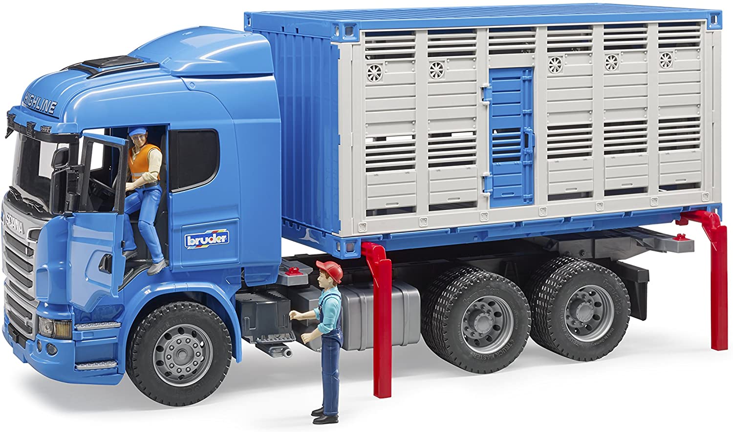 Bruder 3549 Scaina RSeries Transportation Truck with 1 Cattle Scaled