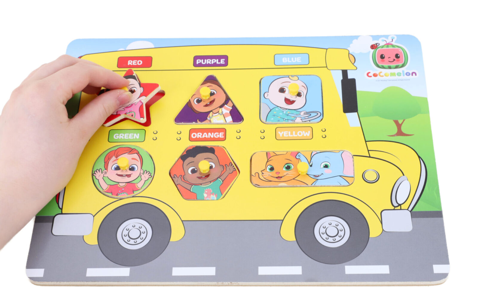 Wooden Bus Peg Board Children's Learning Puzzle Toddler