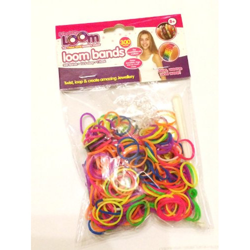 Friendship Loom Set 300 Neon Bands 12 Sclasps & 1 Knotting Tool Toyland