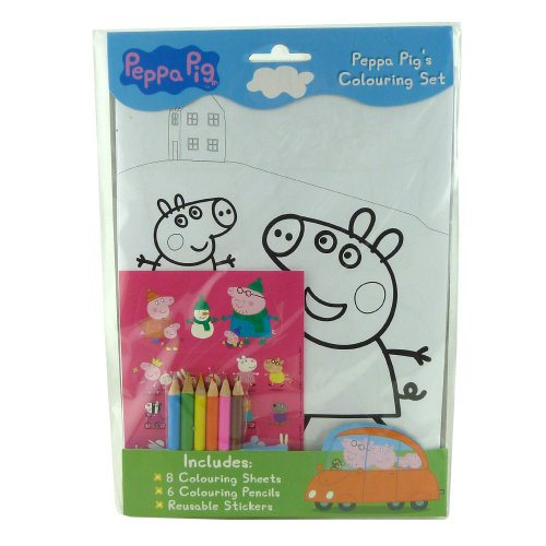 Peppa Pig Colouring Book Set With Colouring Sheets Colouring Pencils 