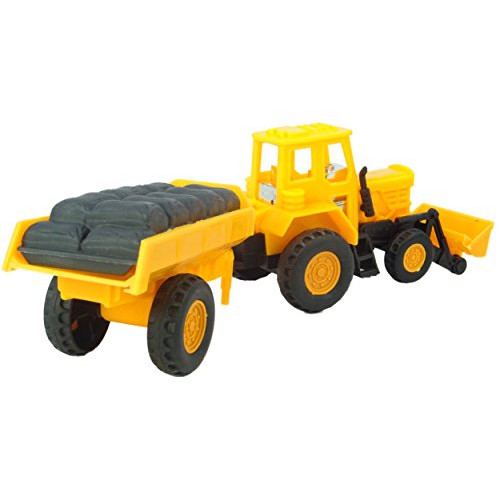 Construction Series Orange Truck And Trailer 25cm Long Toy Vehicles