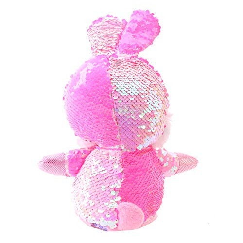 20cm Sequin Reveal Bunny Rabbit Plush Soft Toy - Pink & Iridescent ...