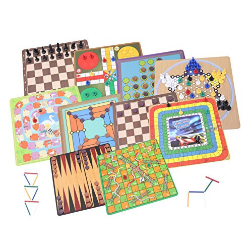 10 In 1 Classic Games Collection Traditional Family Board Games Toyland