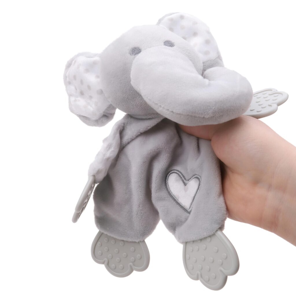 Elephant Baby Comforter With Teething Aid Soft Plush Toy Suitable