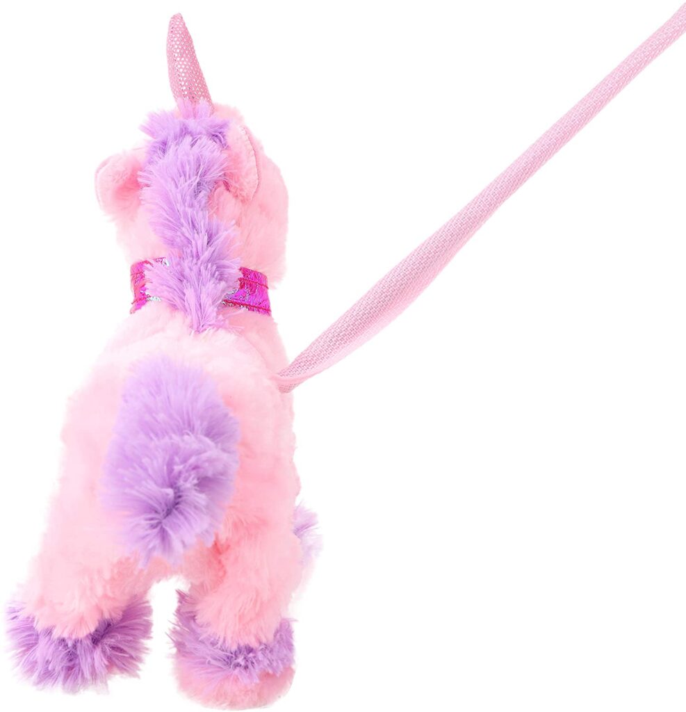 Magical Pink Light & Sound Dancing, Walking Unicorn on Folding Lead