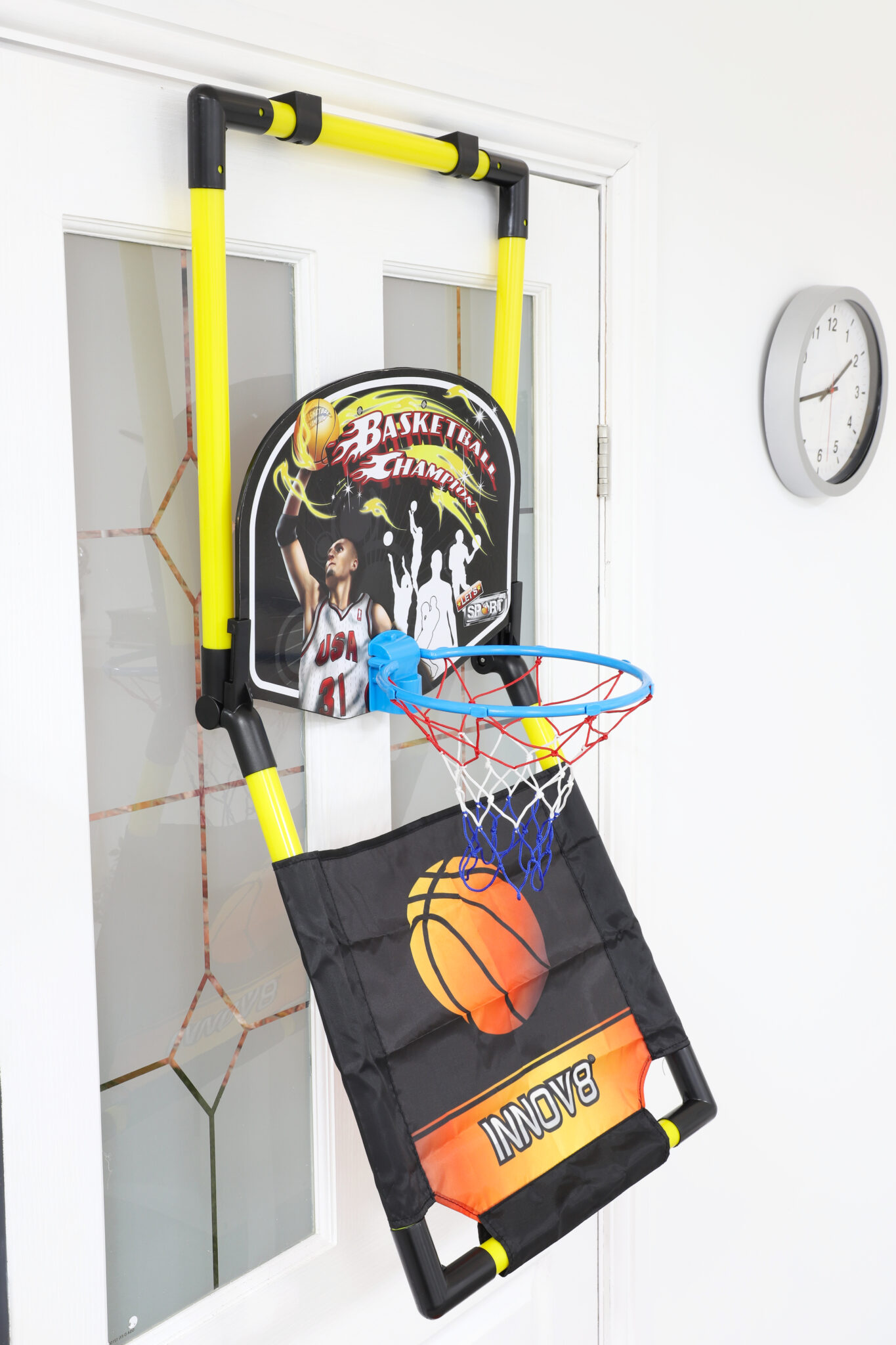 Indoor Basketball Set Including Net & Ball 2 Way Use Door & Floor