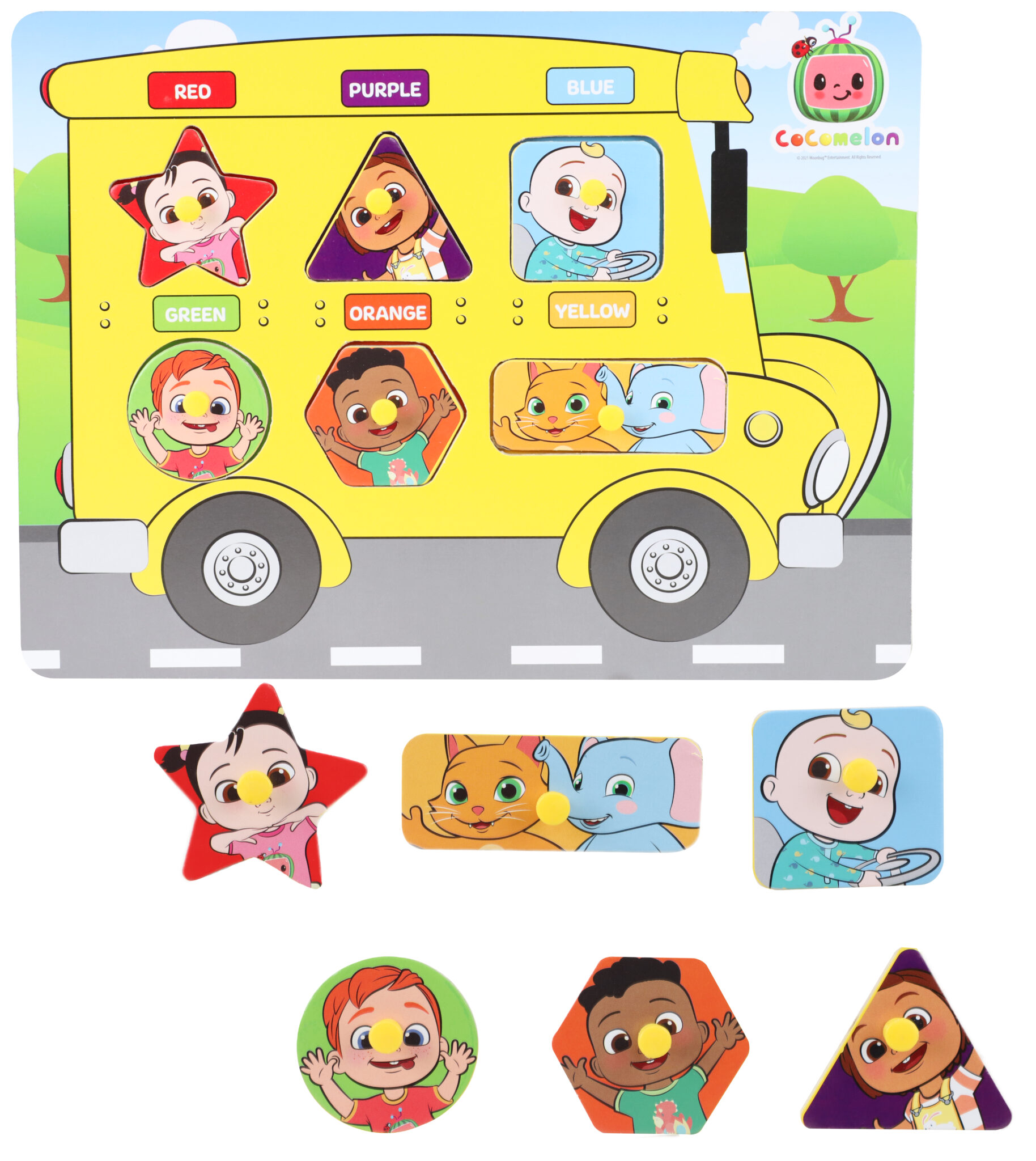 Wooden Bus Peg Board Children's Learning Puzzle Toddler