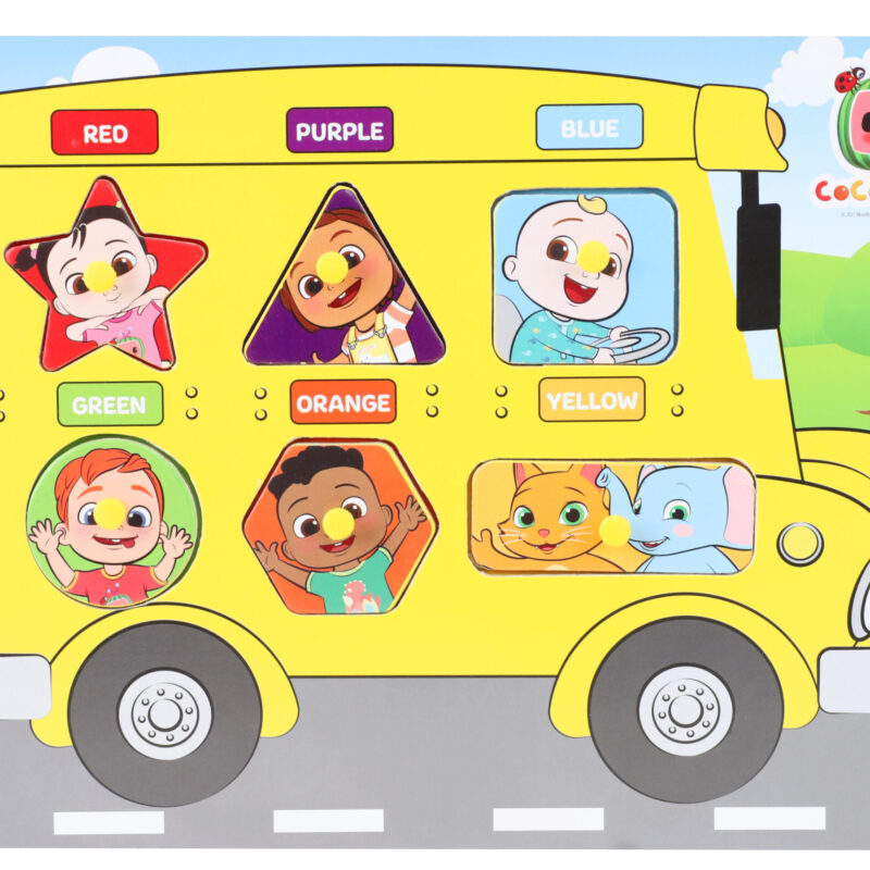 Wooden Bus Peg Board Children's Learning Puzzle Toddler