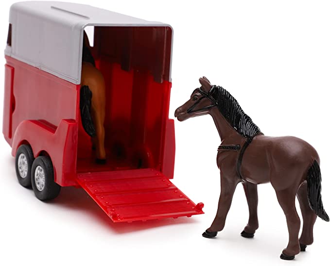 Horse Transporter Set 4x4 Silver Car & Horse Box With Accessories