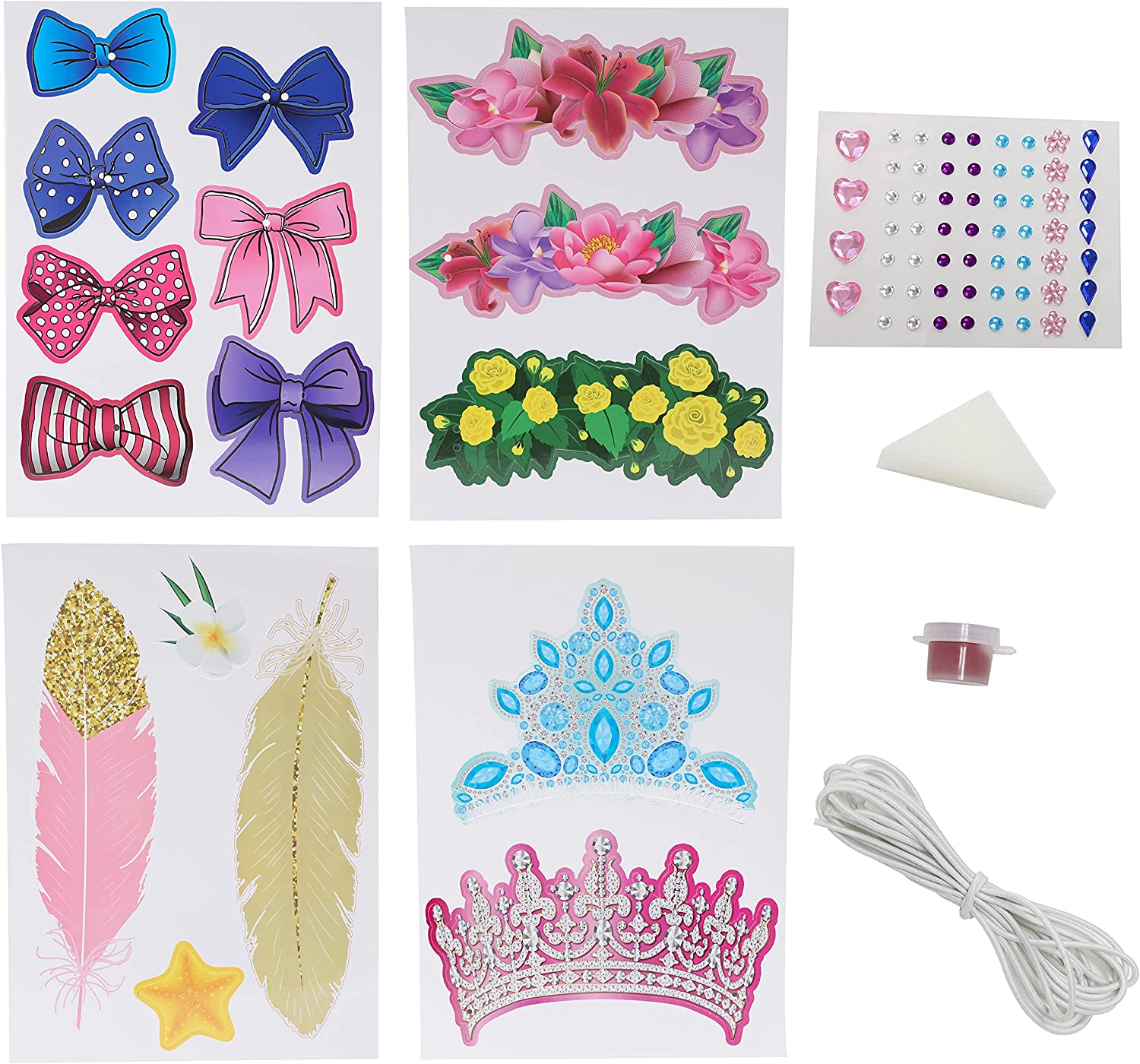 Girls Face Paint Party Set Includes Face Paints, Jewels, Card Crowns