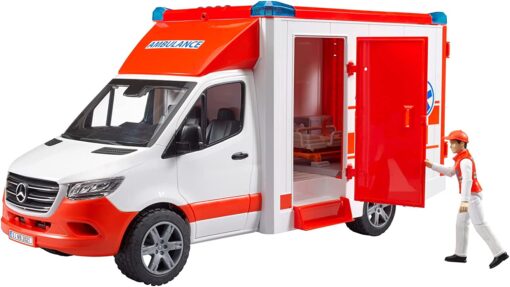 bruder 62710 - bworld set ambulance, paramedicus, patiënt en toebehoren, dokter, ambulance, speelgoedfiguur : Bruder